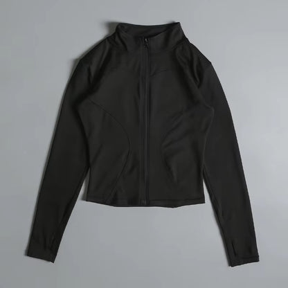 Women Zip Fitness Yoga Shirt Long Sleeve Sports Jacket Gym Top Activewear Running Coats Workout Clothes Woman