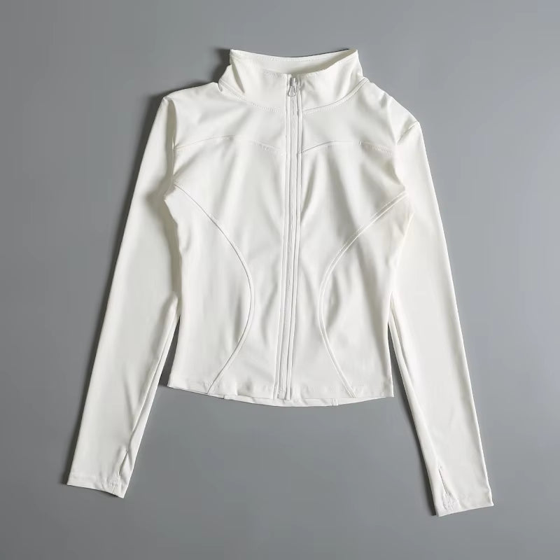Women Zip Fitness Yoga Shirt Long Sleeve Sports Jacket Gym Top Activewear Running Coats Workout Clothes Woman