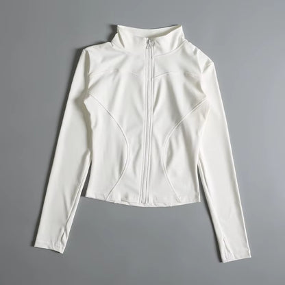 Women Zip Fitness Yoga Shirt Long Sleeve Sports Jacket Gym Top Activewear Running Coats Workout Clothes Woman