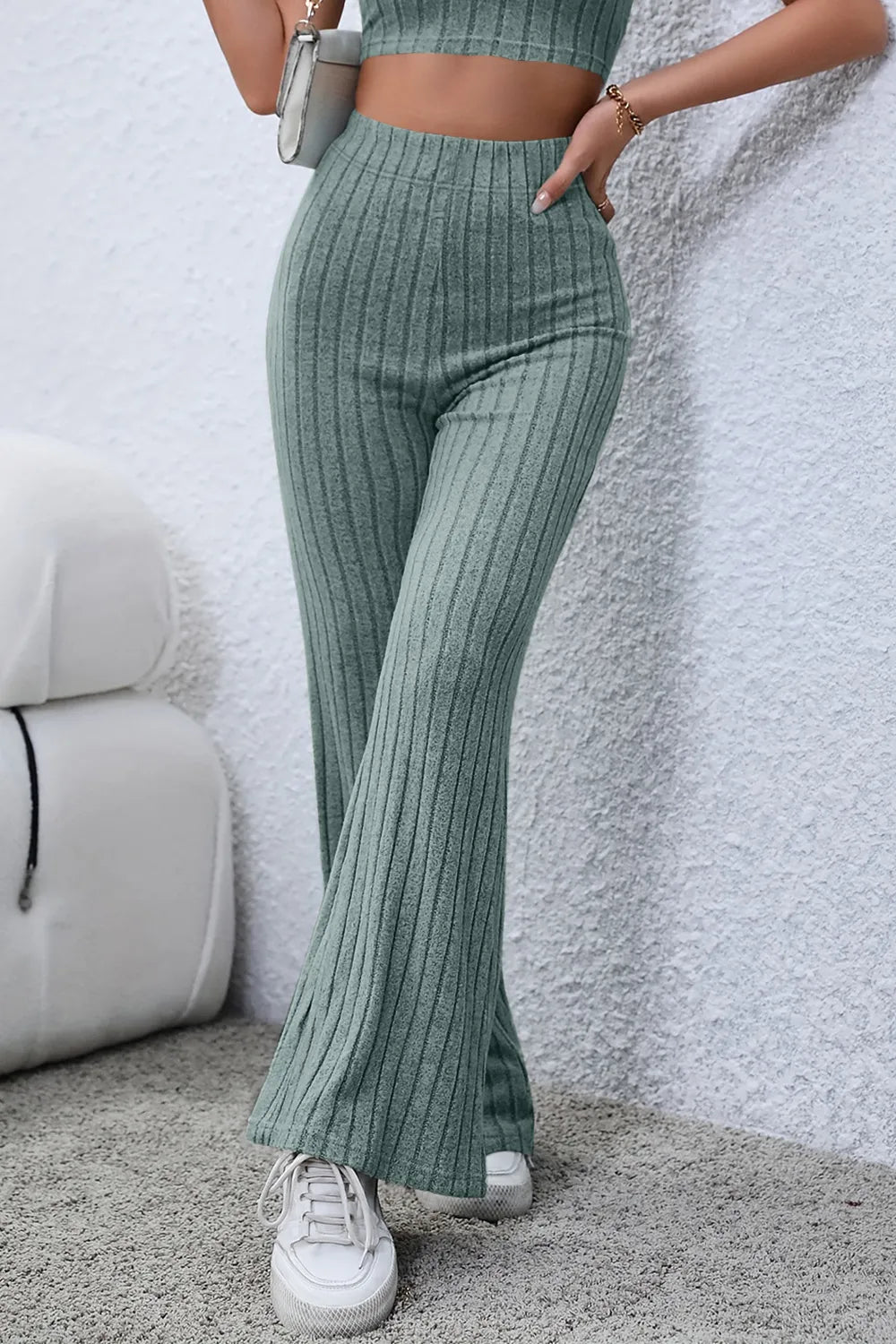 The Off-Duty Ribbed Flare Pants