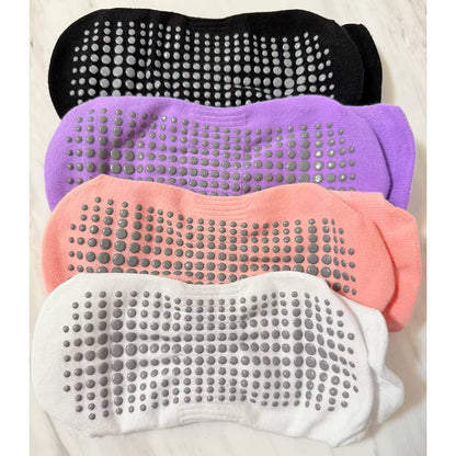 4 Pairs Women Yoga Socks Sports anti Slip Silicone Fitness Professional Training Running Pilates Protecting Heel Ear Short Socks