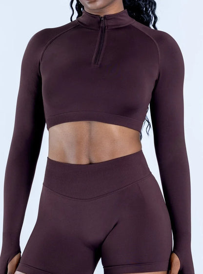 Studio Zip Crop Top