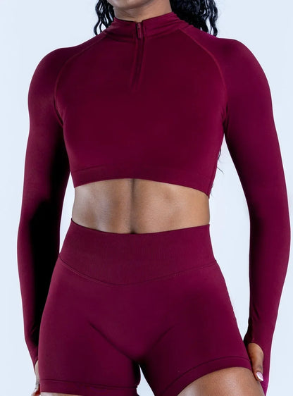 Studio Zip Crop Top