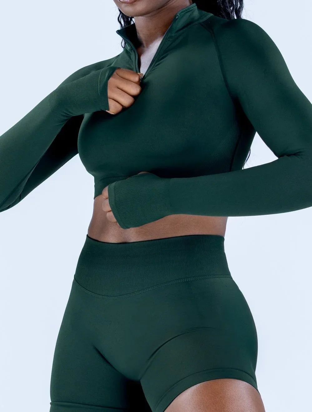 Studio Zip Crop Top