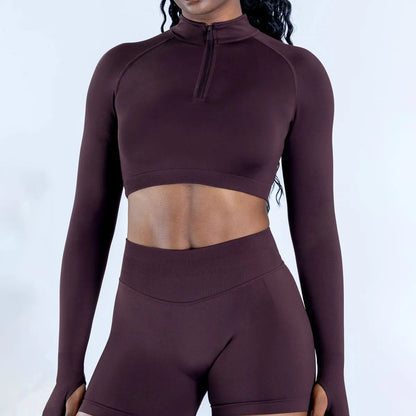 Studio Zip Crop Top