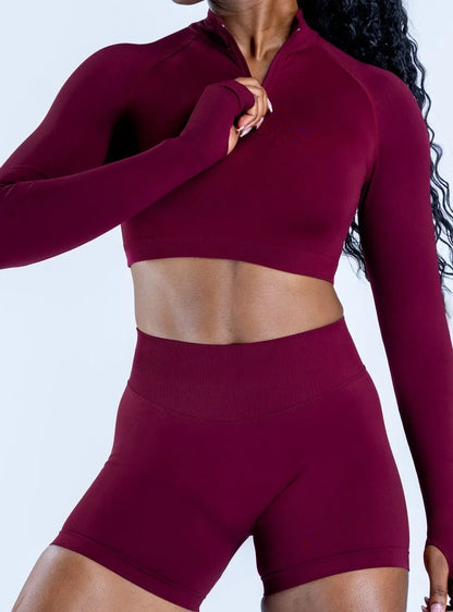 Studio Zip Crop Top