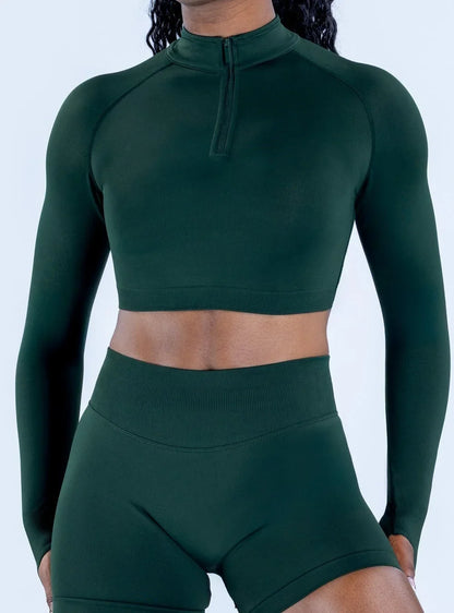 Studio Zip Crop Top