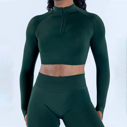 Studio Zip Crop Top