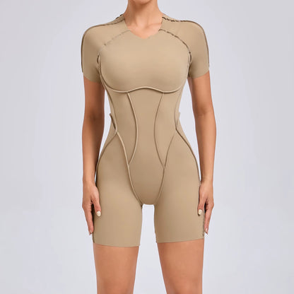 Short Jumpsuit Gym Clothes for Women Sportswear Fitness Overalls Backless Scrunch Booty Yoga Suit Sports Set Outfit
